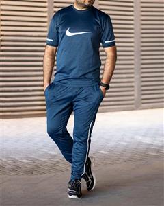 ست تیشرت شلوار آبی مردانه آستین کوتاه Nike مدل 1573
