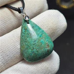 گردن آویز سنگ طبیعی کریزوکولا معدنی کد 31287