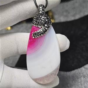 آویز درشت سنگ عقیق سلیمانی معدنی کد 32795