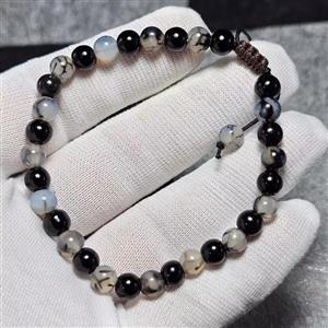 دستبند سنگ عقیق کبود ، اونیکس معدنی  کد 33183