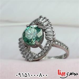 انگشتر الماس روسی (موزانایت) رودیوم زنانه