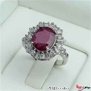 انگشتر یاقوت سرخ زنانه رودیوم خوشرنگ و عالی