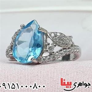 انگشتر توپاز رودیوم خاص و خوشرنگ زنانه