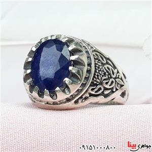 انگشتر یاقوت کبود مردانه خوشرنگ و زیبا