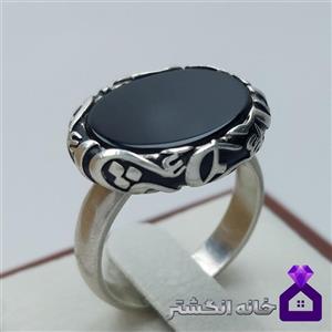 انگشتر عقیق سیاه (اونیکس) اسپرت مردانه