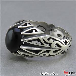 انگشتر عقیق سیاه (اونیکس) مردانه بسیار زیبا