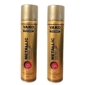 اسپری رنگ طلایی واکو مدل متالیک حجم 300 میلی لیتر بسته 2 عددی