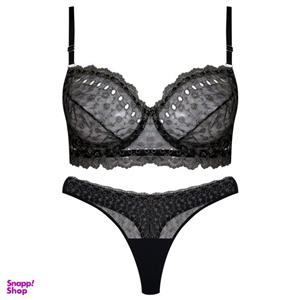 ست شورت و سوتین زنانه برتا مدل فنردار کد 5123-2082-BB رنگ مشکی