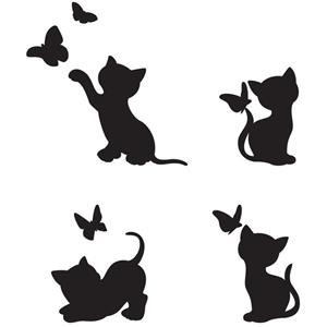 استیکر کلید و پریز طرح گربه ها مجموعه 4 عددی