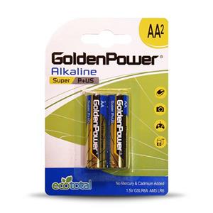 باتری قلمی گلدن پاور مدل GSLR6A Super Plus بسته 2 عددی Golden Power AA Battery Pack of 