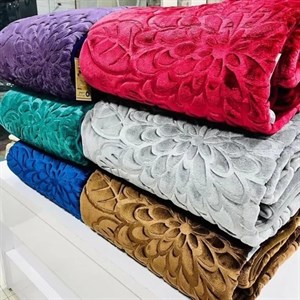 پتو گلبافت مدل تکرنگ برجسته سایز 220×160 سانتی متر