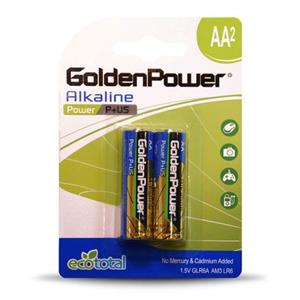 باتری قلمی گلدن پاور مدل GLR6A Power Plus بسته 2 عددی Golden AA Battery Pack of 