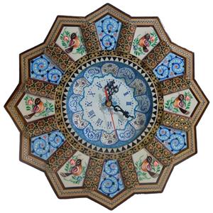 ساعت خاتم کاری درنیکا مدل خورشیدی طرح مرغ و گل -