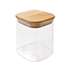 بانکه مدل شیشه ایی درب بامبو کد ۸۰۴۳ مجموعه ۱۰ عددی