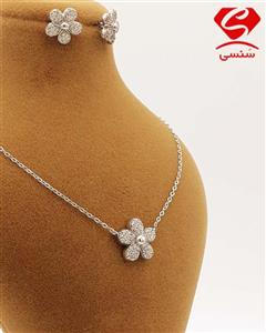 نیم ست نقره طرح گل