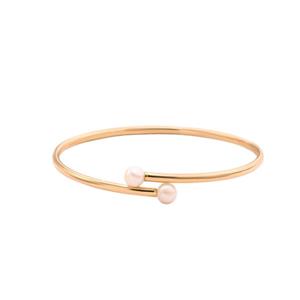 بنگل طلا 18 عیار زنانه الی گلد گالری مدل مروارید -