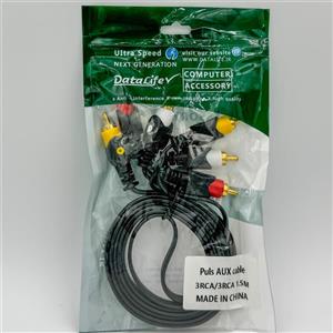 کابل تلویزیون 3 به 3 یک و نیم متری دیتالایف کد 3RCA