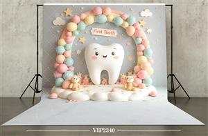 بکدراپ پارچه ای طرح جشن دندان کد vip2340 