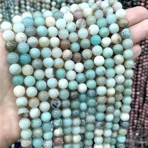 ریسه سنگ آمازونیت سایز 8 ، طول ریسه 40 سانتی متر کد13528
