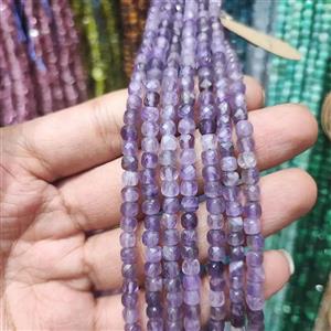 ریسه سنگ آمیتیست مکعبی سایز ۴ تراش کد13269