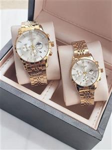 ست ساعت زنانه و مردانه مارک سیتیزن سه موتوره فعال تقویم دار قفل ضامن دار رنگ ثابت کد 2116447