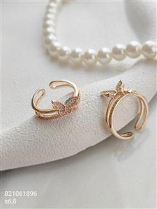 انگشتر دخترانه مارک دریم طرح پروانه طلایی نگین دار جدید و رنگ ثابت کد 2015974