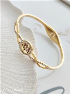 تکدست استیل طلایی دخترانه نگین دار جدید طرح درخت رنگ ثابت و با کیفیت کد 1216548