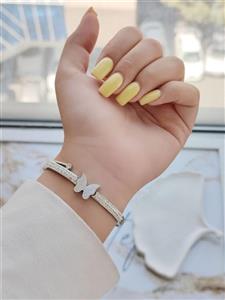 تکدست استیل دخترانه جدید نگین دار با کیفیت و رنگ ثابت کد 1216529