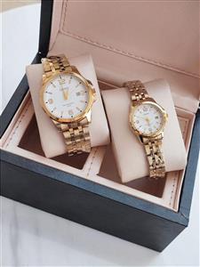 ست ساعت مردانه زنانه کاسیو قفل ضامن دار کیفیت عالی رنگ ثابت کد 2116380