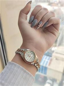 ساعت زنانه دیت جاست مارک رولکس کیفیت عالی تقویم دار قفل ضامن دار رنگ ثابت کد 1921575