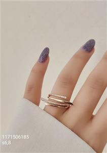 انگشتر دخترانه نگین دار چهار لایه جدید مارک ژوپینگ رنگ ثابت ضد حساسیت آبکاری طلا کیفیت عالی کد 2015804