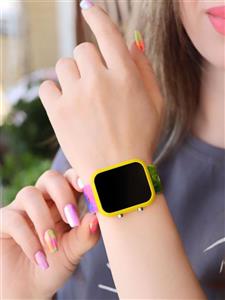 ساعت دخترانه LED بند PU بند اپل در رنگ بندی متنوع و رنگ ثابت کد 1918959