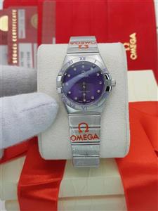 ساعت زنانه امگا کانسلیشن کیفیت عالی موتور ژاپن صفحه سرمه‌ ای کد 1921422