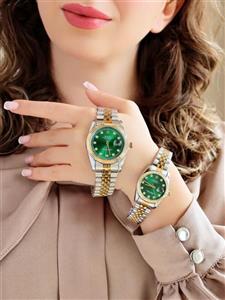 ست ساعت مردانه زنانه رولکس ROLEX ضدآب رنگ ثابت آرام گرد طرح اتوماتیک تاریخ دار دارای قفل اصلی کیفیت عالی دارای رنگبندی متنوع کد 2116324