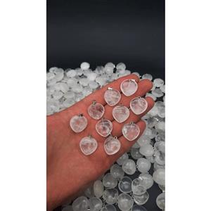 آویز قلب کوارتز سفید سایز کوچک کد8224