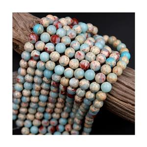 ریسه سنگ جاسپر دریایی سایز 8 کد 2589