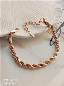 دستبند زنانه مدل طنابی جدید مارک ژوپینگ طلایی رنگ ثابت آبکاری شده ضد حساسیت و با کیفیت کد 1216665