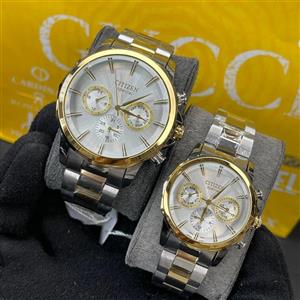 ست ساعت زنانه و مردانه سیتیزن اسپشیال موتور ژاپن کیفیت عالی سه موتور فعال جنس استیل رنگ ثابت کد 2116146
