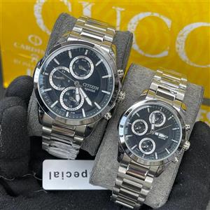 ست ساعت زنانه و مردانه سیتیزن اسپشیال موتور ژاپن کیفیت عالی سه موتور فعال جنس استیل رنگ ثابت کد 2116147