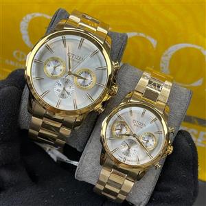 ست ساعت زنانه و مردانه سیتیزن اسپشیال موتور ژاپن کیفیت عالی سه موتور فعال جنس استیل رنگ ثابت کد 2116148