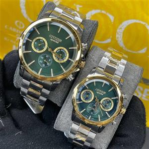 ست ساعت زنانه و مردانه سیتیزن اسپشیال موتور ژاپن کیفیت عالی سه موتور فعال جنس استیل رنگ ثابت کد 2116155