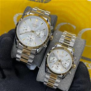 ست ساعت زنانه و مردانه سیتیزن اسپشیال موتور ژاپن کیفیت عالی سه موتور فعال جنس استیل رنگ ثابت کد 2116174