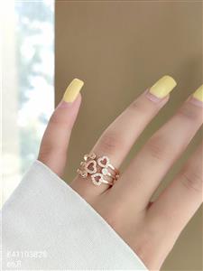 انگشتر زنانه دو لاین مارک دریم طرح قلب طلایی رنگ ثابت و با کیفیت کد 2015988