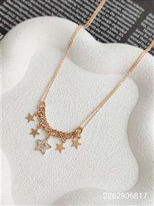 گردنبند زنانه ژوپینگ طرح ستاره مدل کارتیر رنگ ثابت ضد حساسیت آبکاری طلا کیفیت عالی کد 1515538