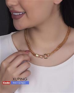 گردنبند کارتیر طلایی زنانه با کیفیت رنگ ثابت مارک ZJ کد 1515535