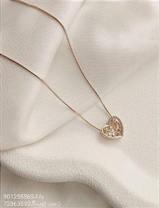 گردنبند زنانه طرح قلب نگین دار مارک ژوپینگ رنگ ثابت ضد حساسیت آبکاری شده با کیفیت کد 1515510