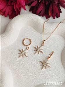 نیم ست زنانه ژوپینگ طرح برف (با زنجیر) نگین دار با کیفیت رنگ ثابت ضد حساسیت آبکاری شده کیفیت عالی کد 1715353