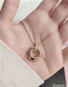 گردنبند زنانه مارک ژوپینگ طلایی رنگ ثابت آبکاری شده نگین دار ضد حساسیت کد 1515401