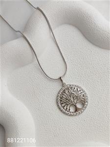 گردنبند زنانه نگین دار طرح درخت مارک ژوپینگ رنگ ثابت ضدحساسیت آبکاری طلا همراه با زنجیر کیفیت عالی کد 1515368