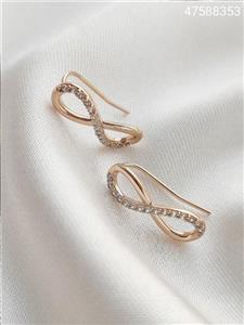 گوشواره زنانه جدید نگین دار طرح بی نهایت مارک ژوپینگ ضد حساسیت رنگ ثابت با کیفیت کد 1615729